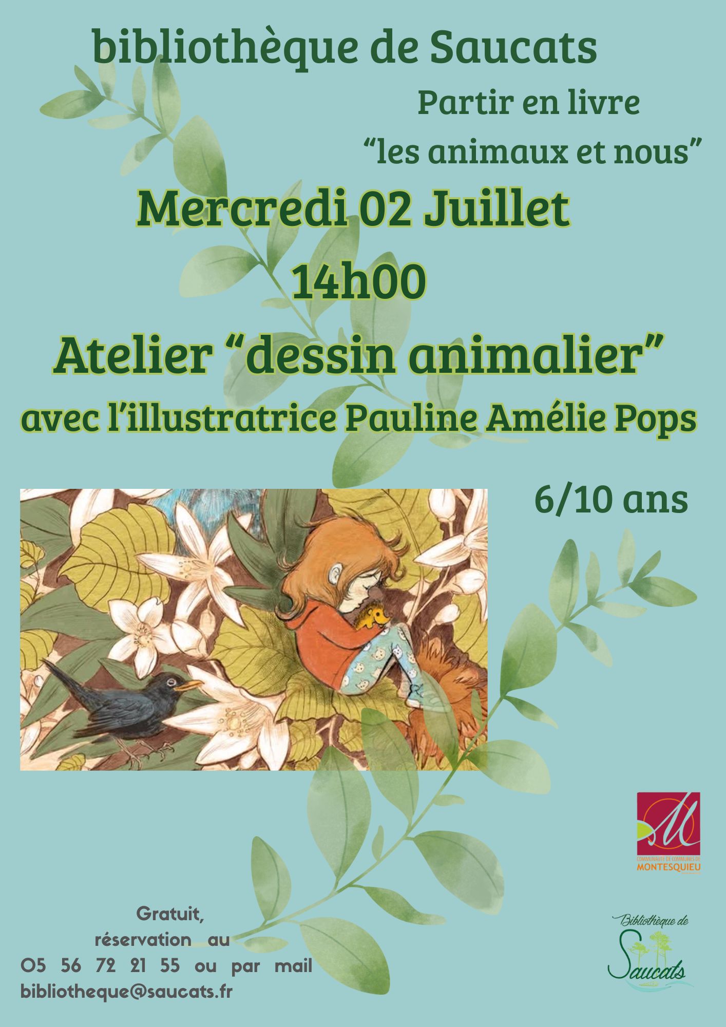 Bibliothèque : Atelier "dessin animalier" avec Pop's