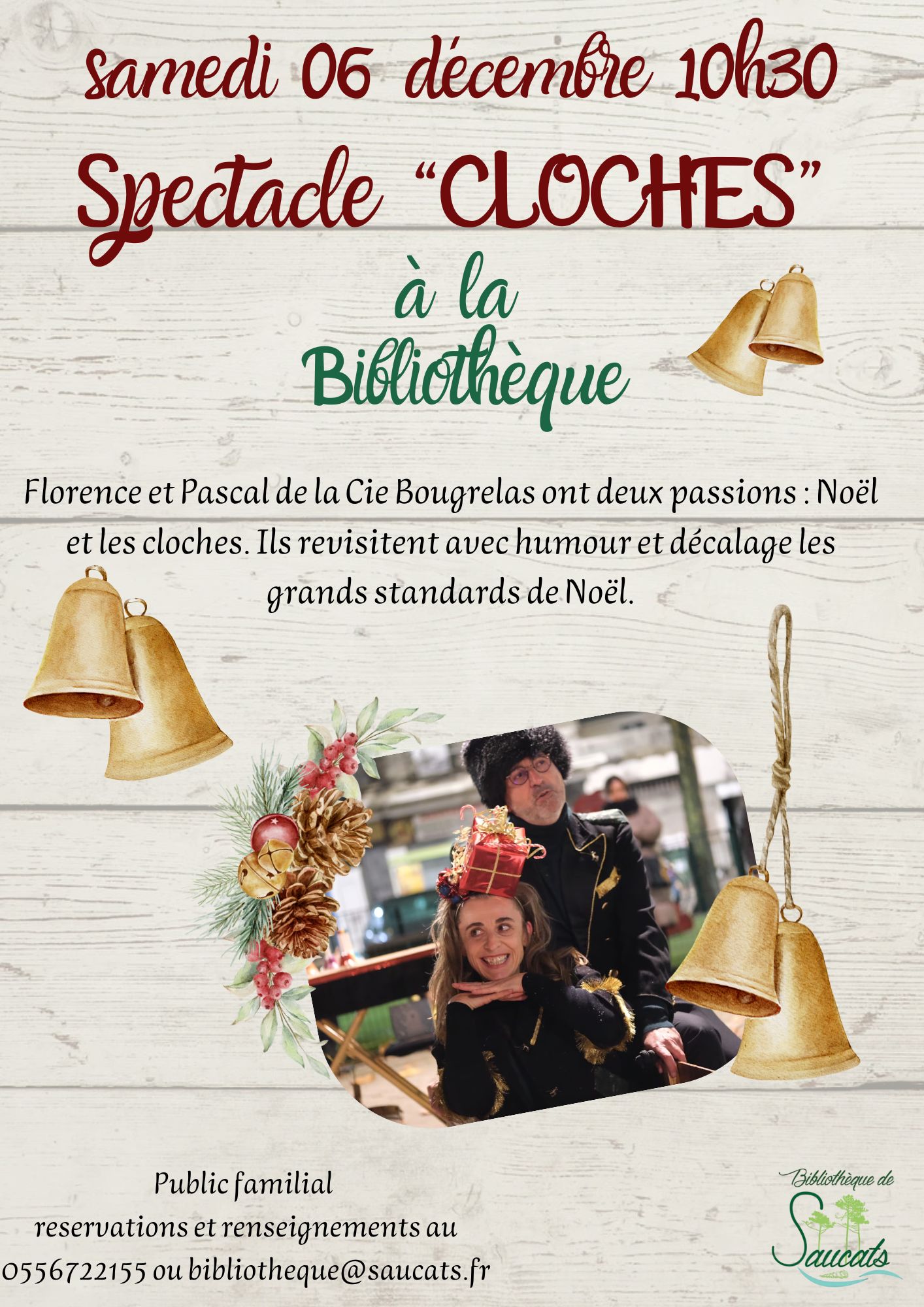 bibliothèque : spectacle de Noël "Cloches"