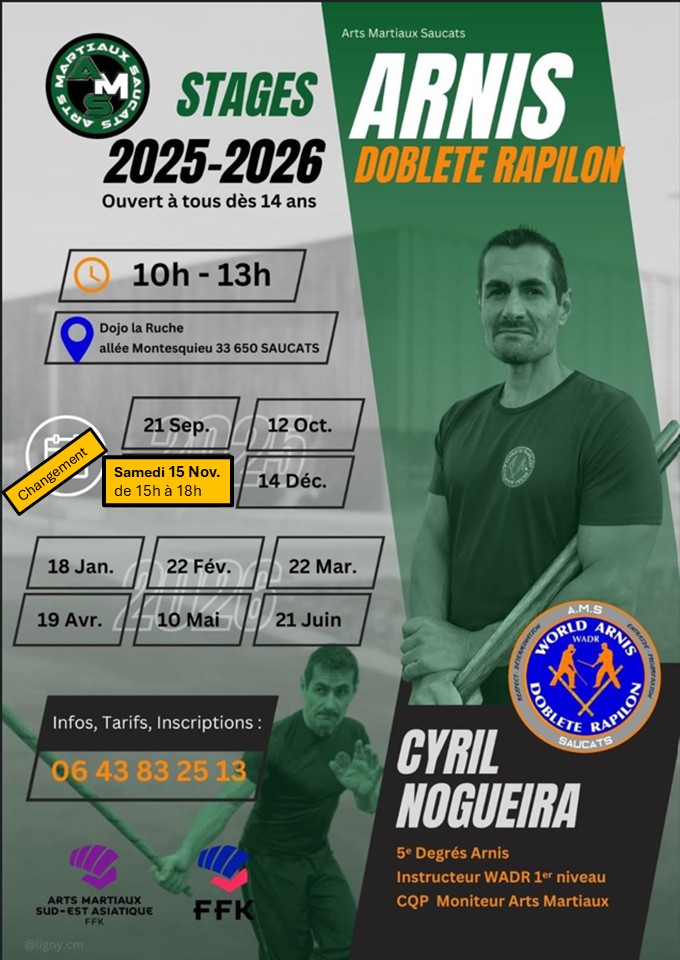 Stage Arnis ( Arts Martiaux Philippins)