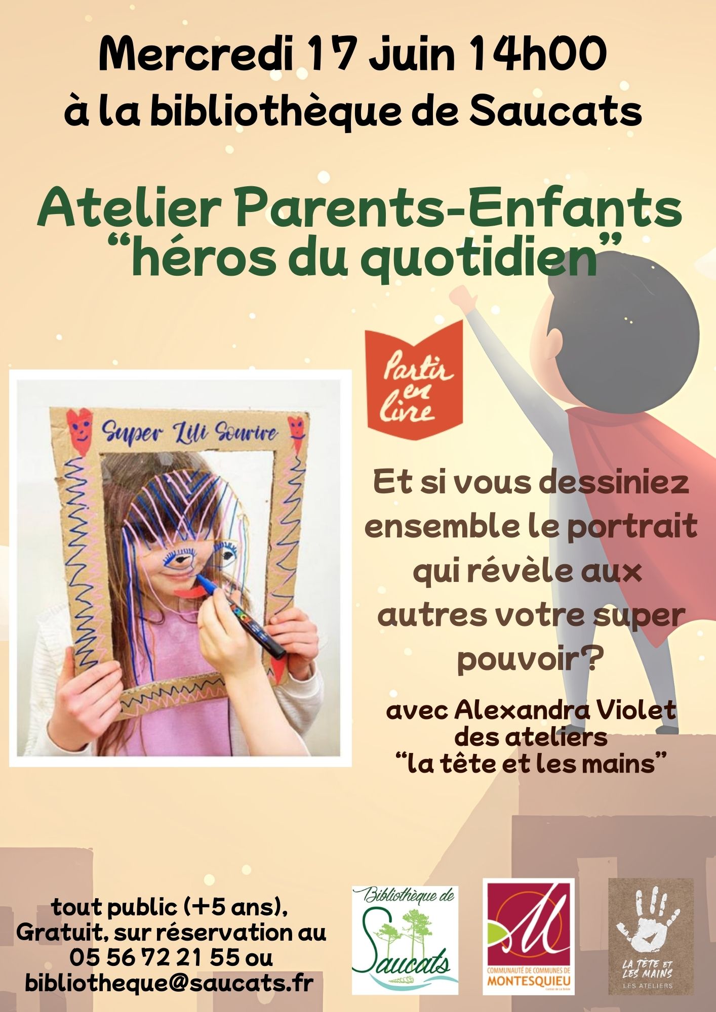 Bibliothèque : atelier Parents-Enfants "Héros du quotidien"
