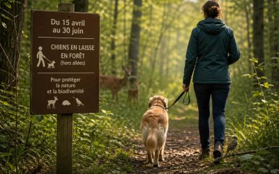  Du 15 avril au 30 juin, gardons nos chiens en laisse en forêt (hors allées)